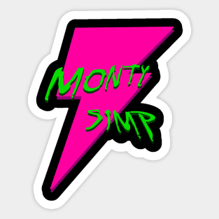 Monty Simp BlkLt Sticker